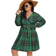 1stIreland Women's Clothing - MacKay Modern Clan Tartan Crest Women's V-neck Dress With Waistband A7 | 1stIreland