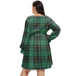 1stIreland Women's Clothing - MacKay Modern Clan Tartan Crest Women's V-neck Dress With Waistband A7