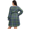 1stIreland Women's Clothing - MacLaren Weathered Clan Tartan Crest Women's V-neck Dress With Waistband A7
