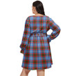 1stIreland Women's Clothing - Gayre Clan Tartan Crest Women's V-neck Dress With Waistband A7