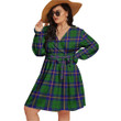 1stIreland Women's Clothing - Carmichael Modern Tartan Women's V-neck Dress With Waistband A7 | 1stIreland