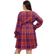 1stIreland Women's Clothing - Cameron of Lochiel Modern Tartan Women's V-neck Dress With Waistband A7