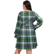 1stIreland Women's Clothing - Mar Clan Tartan Crest Women's V-neck Dress With Waistband A7