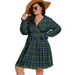 1stIreland Women's Clothing - MacKenzie Modern Tartan Women's V-neck Dress With Waistband A7 | 1stIreland