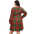 1stIreland Women's Clothing - Cairns Clan Tartan Crest Women's V-neck Dress With Waistband A7