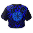 1stIreland Clothing - Viking Raven and Compass - Blue Version - Croptop T-shirt A95 | 1stIreland