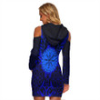 1stIreland Clothing - Viking Raven and Compass - Blue Version -  Women's Tight Dress A95 | 1stIreland