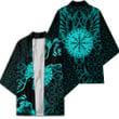 1stIreland Clothing - Viking Raven and Compass - Cyan Version - Kimono A95 | 1stIreland