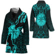 1stIreland Clothing - Viking Raven and Compass - Cyan Version - Bath Robe A95 | 1stIreland
