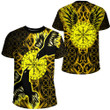 1stIreland Clothing - Viking Raven and Compass - Gold Version - T-shirt A95 | 1stIreland