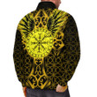 1stIreland Clothing - Viking Raven and Compass - Gold Version - Padded Jacket A95 | 1stIreland