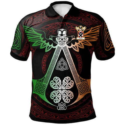 1stIreland Polo Shirt - Patrick Family Crest Polo Shirt - Irish Celtic Symbols and Ornaments - Golf Shirt A7