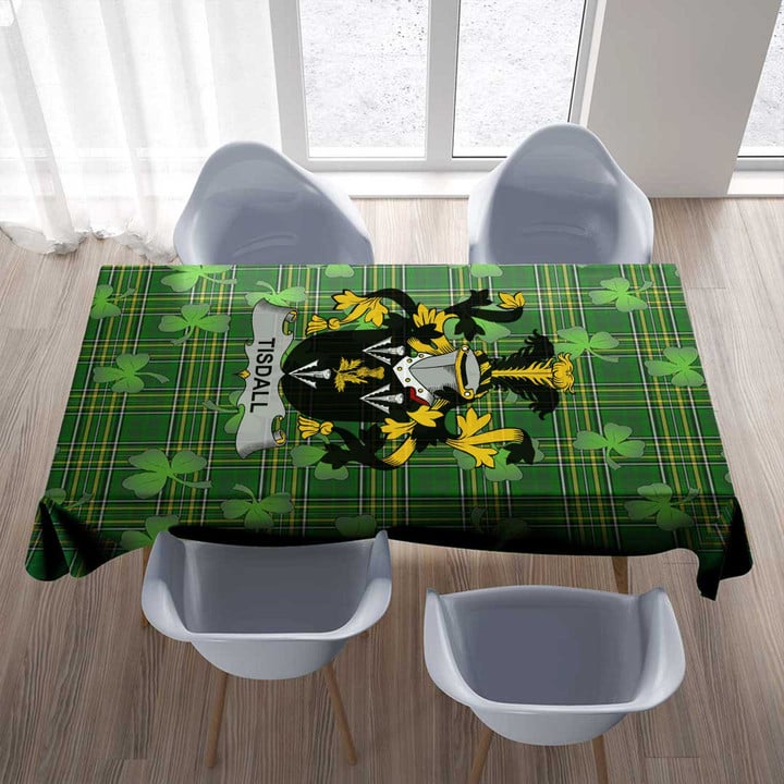 1stIreland Ireland Tablecloth - Tisdall or Tisdale Irish Family Crest Tablecloth A7 | 1stIreland