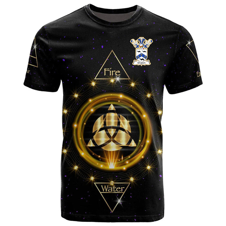 1stIreland Tee - Graden Family Crest T-Shirt - Celtic Wiccan Fire Earth Water Air A7 | 1stIreland