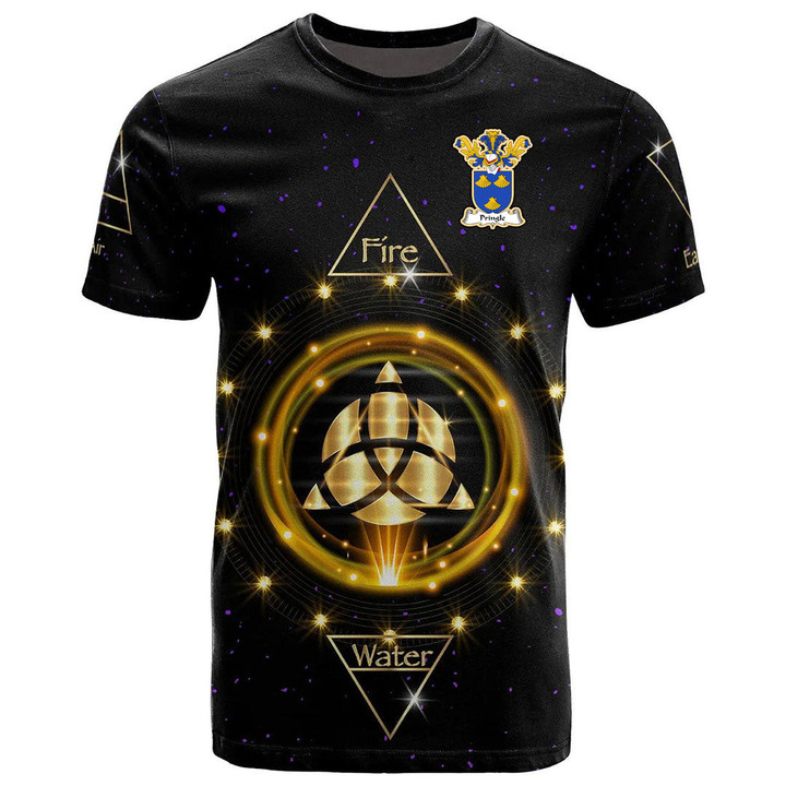 1stIreland Tee - Pringle Family Crest T-Shirt - Celtic Wiccan Fire Earth Water Air A7 | 1stIreland