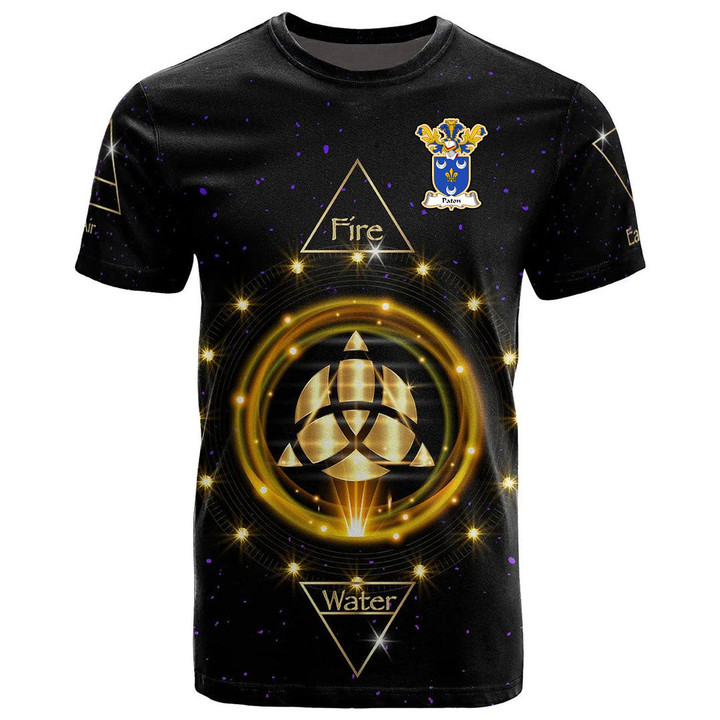 1stIreland Tee - Paton Family Crest T-Shirt - Celtic Wiccan Fire Earth Water Air A7 | 1stIreland