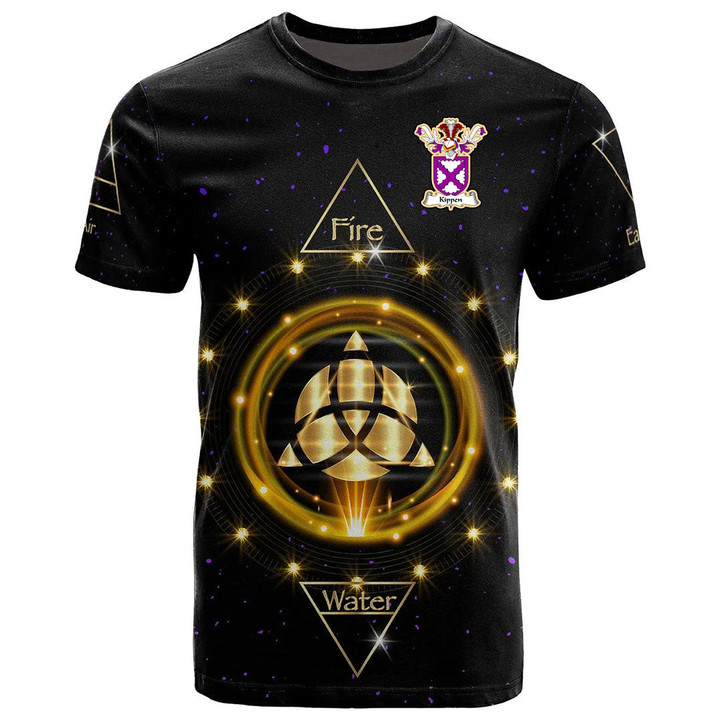1stIreland Tee - Kippen Family Crest T-Shirt - Celtic Wiccan Fire Earth Water Air A7 | 1stIreland