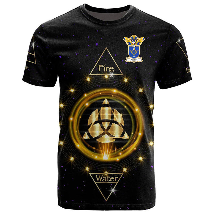 1stIreland Tee - Alston Family Crest T-Shirt - Celtic Wiccan Fire Earth Water Air A7 | 1stIreland