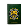 (Laser Personalized Text) Mann Family Crest Minimalist Wallet K6