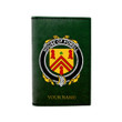 (Laser Personalized Text) Powell Family Crest Minimalist Wallet K6