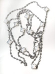 Irish Four Leaf Clover Steel Necklace, St Patrick's Day Shamrock Chain TH79
