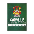 Irish Garden Flag, Carville Family Crest Shamrock Yard Flag A9
