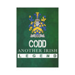 Irish Garden Flag, Codd Family Crest Shamrock Yard Flag A9