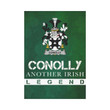 Irish Garden Flag, Conolly Or O'Conolly Family Crest Shamrock Yard Flag A9