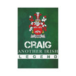 Irish Garden Flag, Craig Family Crest Shamrock Yard Flag A9