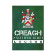 Irish Garden Flag, Creagh Family Crest Shamrock Yard Flag A9