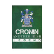 Irish Garden Flag, Cronin Or O'Cronin Family Crest Shamrock Yard Flag A9