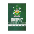 Irish Garden Flag, Dunphy (Middle Temple - Burke'S) Family Crest Shamrock Yard Flag A9