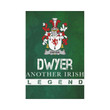 Irish Garden Flag, Dwyer Or O'Dwyer Family Crest Shamrock Yard Flag A9