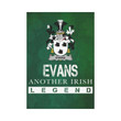 Irish Garden Flag, Evans Family Crest Shamrock Yard Flag A9