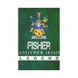 Irish Garden Flag, Fisher Family Crest Shamrock Yard Flag A9