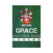 Irish Garden Flag, Grace Family Crest Shamrock Yard Flag A9
