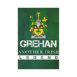 Irish Garden Flag, Grehan Or O'Greaghan Family Crest Shamrock Yard Flag A9