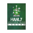 Irish Garden Flag, Hanly Or O'Hanley Family Crest Shamrock Yard Flag A9