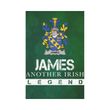 Irish Garden Flag, James Family Crest Shamrock Yard Flag A9