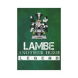 Irish Garden Flag, Lambe Family Crest Shamrock Yard Flag A9