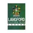Irish Garden Flag, Langford Family Crest Shamrock Yard Flag A9