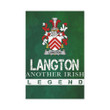 Irish Garden Flag, Langton Family Crest Shamrock Yard Flag A9