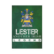 Irish Garden Flag, Lester Or Mcalester Family Crest Shamrock Yard Flag A9