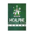 Irish Garden Flag, Mcalpine Or Macalpin Family Crest Shamrock Yard Flag A9