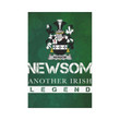 Irish Garden Flag, Newsom Or Newsam Family Crest Shamrock Yard Flag A9