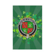 Irish Garden Flag, O'Quinlan Family Crest Shamrock Yard Flag A9