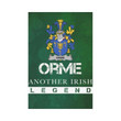 Irish Garden Flag, Orme Family Crest Shamrock Yard Flag A9