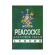 Irish Garden Flag, Peacocke Family Crest Shamrock Yard Flag A9