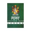 Irish Garden Flag, Perry Family Crest Shamrock Yard Flag A9