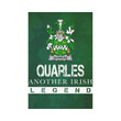 Irish Garden Flag, Quarles Family Crest Shamrock Yard Flag A9